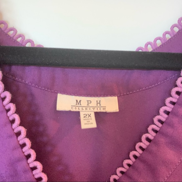 Womens Plus Size MPH Collection Purple Tank Top 2X - Picture 6 of 9